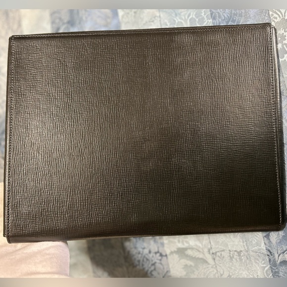 Authentic Burberrys Vintage Black Leather Locking Documents Case w Key Clean! - Picture 11 of 16